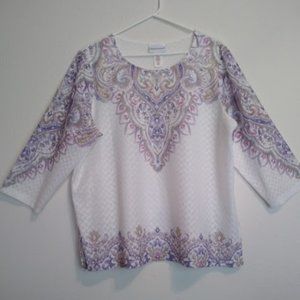 A Beautiful Alfred Dunner Pastel Top. Size Large 100% Polyester